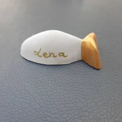 5er-Set Fische aus Beton als Tischdekoration für Kommunion