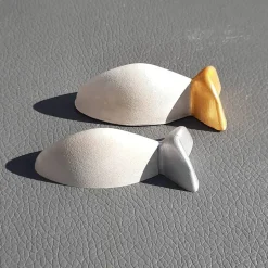 5er-Set Fische aus Beton als Tischdekoration für Kommunion