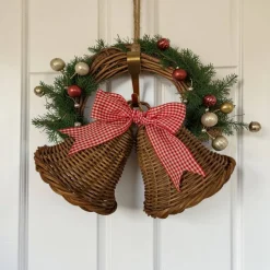 2er-Set handgeflochtene Glocken aus Peddigrohr / Weihnachtsglocken / Kranzglocken / Rattan Glocken