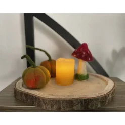 2er-Set kleine gefilzte Kürbisse mit den Stillen – handgemachte Herbstdeko aus Wollfilz, ca. 5 × 6 cm groß