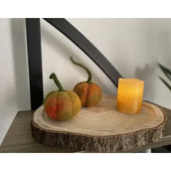 2er-Set kleine gefilzte Kürbisse mit den Stillen – handgemachte Herbstdeko aus Wollfilz, ca. 5 × 6 cm groß