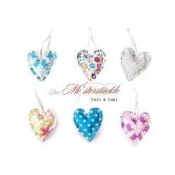 6er-Set kleine Herzchen bunt