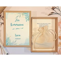 Erstkommunion Geldgeschenk Junge & Mädchen – Personalisierte Kommunion Geschenkbox mit Namen