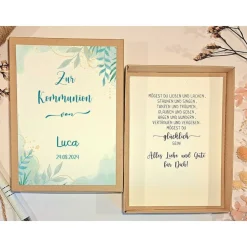 Erstkommunion Geldgeschenk Junge & Mädchen – Personalisierte Kommunion Geschenkbox mit Namen