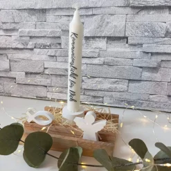 Erstkommunion Geschenkset – Handgemachte Deko & Kerze zur Kommunion