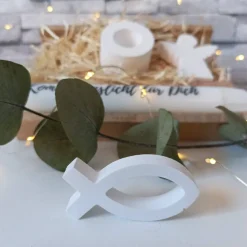 Erstkommunion Geschenkset – Handgemachte Deko & Kerze zur Kommunion