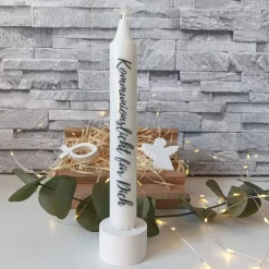 Erstkommunion Geschenkset – Handgemachte Deko & Kerze zur Kommunion