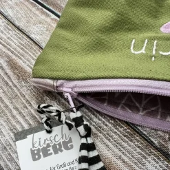 Erzieherin mit Herz Federmäppchen grün als Abschiedsgeschenk