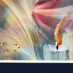 Es weihnachtet  •  Original Encausticmalerei, Unikat mit Passepartout - Design  Ulrike Kröll