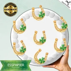 Essbare Aufleger Hufeisen Kleeblatt Silvester Weihnachten Tortenaufleger Glücksbringer Lebkuchen  Muffin Tortendeko