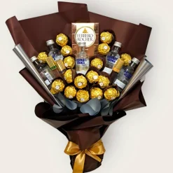 Essbarer Blumenstrauß - Absolut Vodka - Ferrero Rocher - Merci
