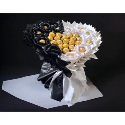 Essbarer Blumenstrauß - Elegant, Ferrero Rocher + Ewige Rosen