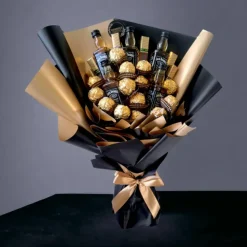 Essbarer  Blumenstrauß - Jack Daniels Handgemachtes personalisiertes Geschenk für Männer, Frauen. Strauss aus Pralinen,
