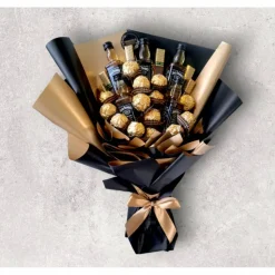 Essbarer  Blumenstrauß - Jack Daniels Handgemachtes personalisiertes Geschenk für Männer, Frauen. Strauss aus Pralinen,