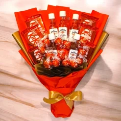 Essbarer Blumenstrauß - Jim Beam, Lindt LINDOR, KitKat, gift, Geschenk