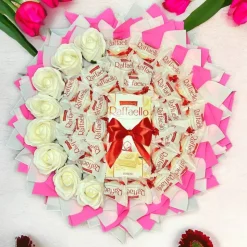 Essbarer Blumenstrauß - Raffaello, Seifen Rosen, Raffaello Tafel