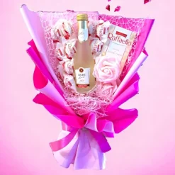 Essbarer Blumenstrauß Pink Geschenk für Frauen