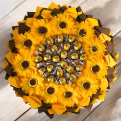 Essbarer Sonnenblumenstrauß mit Lindt Lindor – Handgefertigtes Geschenk mit Schokolade