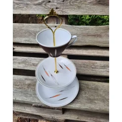 Etagere 3 teilig Vintage Freiberger Porzellan Tischdeko Servierteller