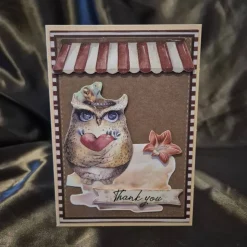 Eulen Danksagungskarten / Dankeskarten Eulenmotiv / Dankeschönkarten / handgefertigte Grußkarten