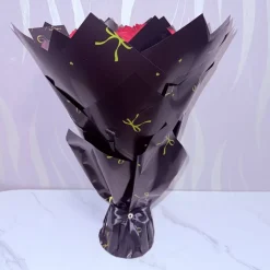 Ewiger Rosenstrauß – 32 rote Rosen in Herzform mit Glitzer