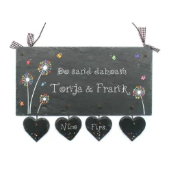 Exklusives Schiefer Haustürschild personalisiert – Dein einzigartiges Familienschild mit Name