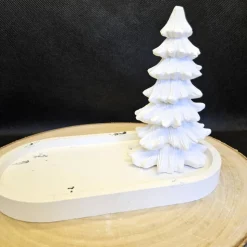 Fabelhaftes Tablett mit Tannenbaum und glänzendem Silbereffekt - Weihnachtsdekoration für jeden Anlass