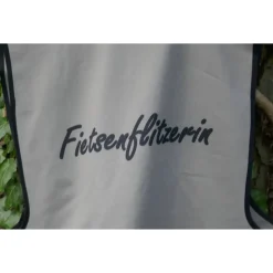 Fahrradweste FIETSENFLITZERIN mit reflektierenden Streifen pfiffig bedruckt. Sicher Fahrrad fahren.