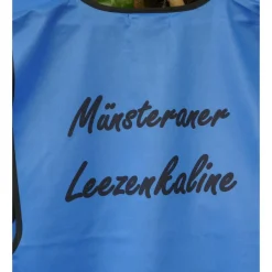 Fahrradweste MÜNSTERANER LEEZENKALINE mit reflektierenden Streifen pfiffig bedruckt. Sicher Fahrrad fahren in Münster.