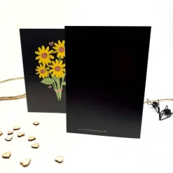 Faltkarte mit Blumen DIN A6 Grußkarte faltbar neutrale Geschenkkarte ohne Aufschrift für jeden Anlass
