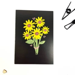 Faltkarte mit Blumen DIN A6 Grußkarte faltbar neutrale Geschenkkarte ohne Aufschrift für jeden Anlass