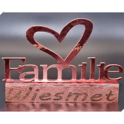 Familienaufsteller mit individueller Gravur für den Familiennamen