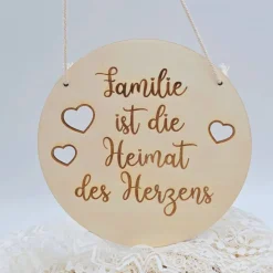 Familienschild mit Namen | Holzschild Familie | Geschenk Einzug | Haustür Deko | Willkommensschild