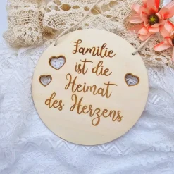 Familienschild mit Namen | Holzschild Familie | Geschenk Einzug | Haustür Deko | Willkommensschild