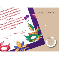 Faschingsurkunde für den Kinderfasching als Mitgebsel | Urkunde Fasching | A4 | Urkunden ausdrucken | Kinderparty |
