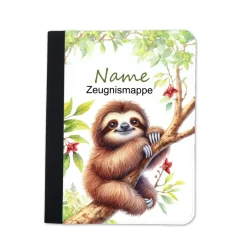 Faultier Zeugnismappe personalisiert | Zeugnismappe | Zeugnismappe mit Namen | Urkundenmappe