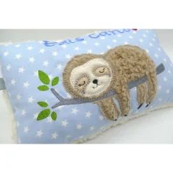 Faultierkissen Sloth Namenskissen Taufkissen Kuschelkissen Kindergartenkissen Geburtsgeschenk Kinderkissen Taufgeschenk