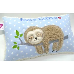 Faultierkissen Sloth Namenskissen Taufkissen Kuschelkissen Kindergartenkissen Geburtsgeschenk Kinderkissen Taufgeschenk