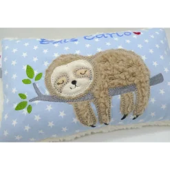 Faultierkissen Sloth Namenskissen Taufkissen Kuschelkissen Kindergartenkissen Geburtsgeschenk Kinderkissen Taufgeschenk