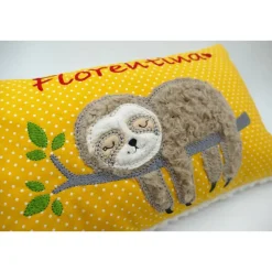 Faultierkissen Sloth Namenskissen Taufkissen Kuschelkissen Kindergartenkissen Geburtsgeschenk Kinderkissen Taufgeschenk