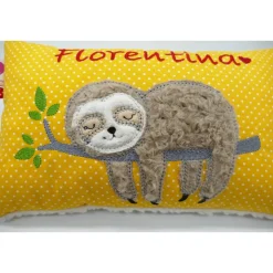Faultierkissen Sloth Namenskissen Taufkissen Kuschelkissen Kindergartenkissen Geburtsgeschenk Kinderkissen Taufgeschenk