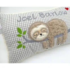 Faultierkissen Sloth Namenskissen Taufkissen Kuschelkissen Kindergartenkissen Geburtsgeschenk Kinderkissen Taufgeschenk