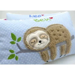 Faultierkissen Sloth Namenskissen Taufkissen Kuschelkissen Kindergartenkissen Geburtsgeschenk Kinderkissen Taufgeschenk