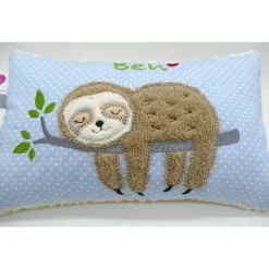 Faultierkissen Sloth Namenskissen Taufkissen Kuschelkissen Kindergartenkissen Geburtsgeschenk Kinderkissen Taufgeschenk