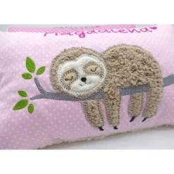 Faultierkissen Sloth Namenskissen Taufkissen Kuschelkissen Kindergartenkissen Geburtsgeschenk Kinderkissen Taufgeschenk