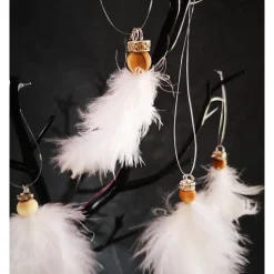 Federengel handgemacht – Unikat mit Glitzerkrone & Holzkopf, Dekoration zu Weihnachten