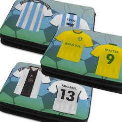 Federmappe gefüllt Fußball Trikot mit Name und Rückennummer personalisiert