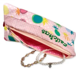 Federmäppchen Ananas rosa mit Namen personalisiert Mäppchen Schulmäppchen Schlamperle Brillenetui Schlampermäppchen