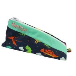 Federmäppchen Dinosaurier mit Namen personalisiert Mäppchen Schulmäppchen Schlamperle Brillenetui Schlamperle Organizer