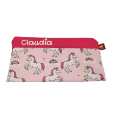 Federmäppchen Einhorn pink mit Namen personalisiert Mäppchen Schulmäppchen Brillenetui Schlampermäppchen Etui